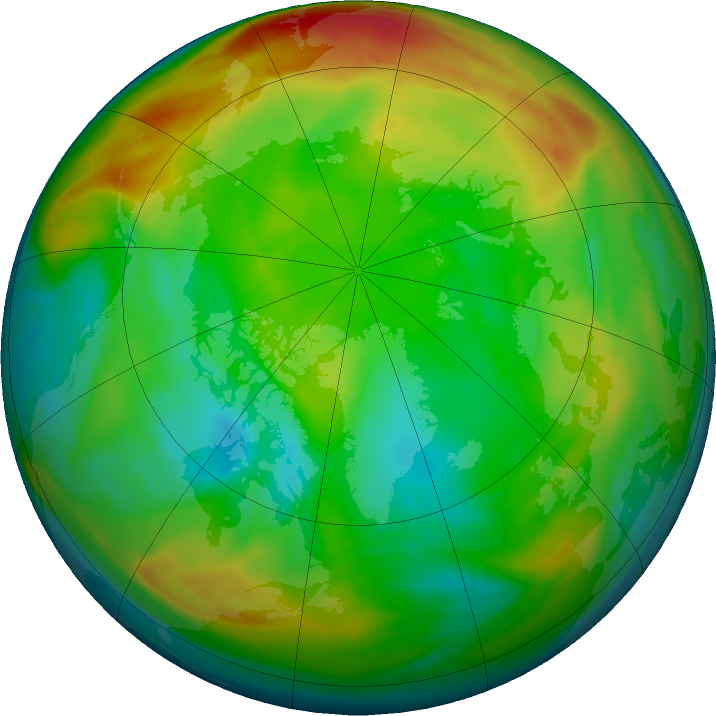 Arctic ozone map for 08 January 2025